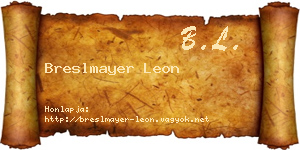 Breslmayer Leon névjegykártya